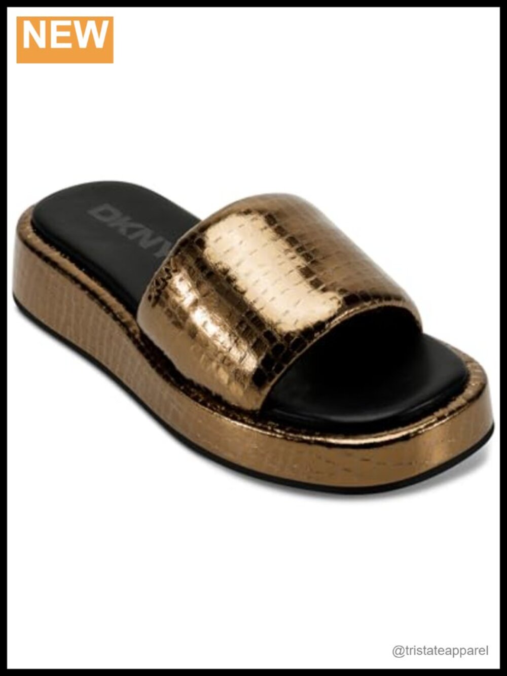 DKNY Lachine Platform Sandal Cushioned Insole Ankle Strap Casual